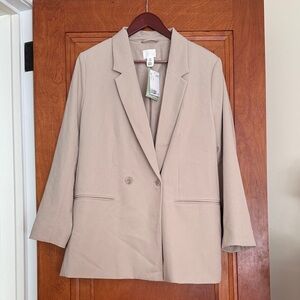 NWT H&M Double Breasted Jacket light beige
